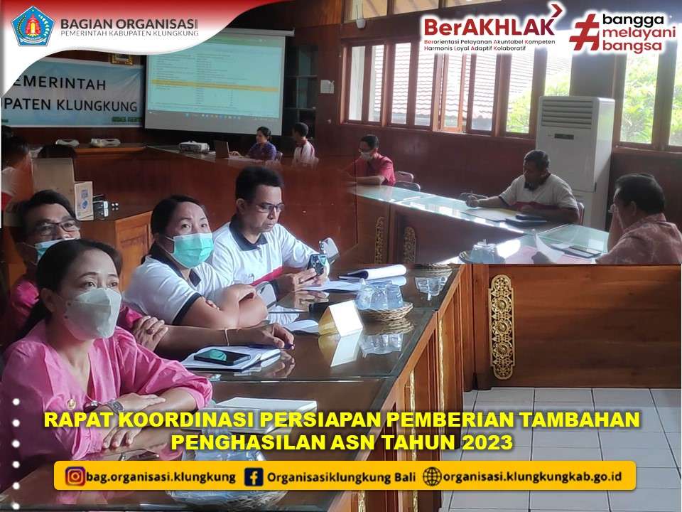 RAPAT KOORDINASI PERSIAPAN PEMBERIAN TAMBAHAN PENGHASILAN ASN DI LINGKUNGAN PEMERINTAH KABUPATEN