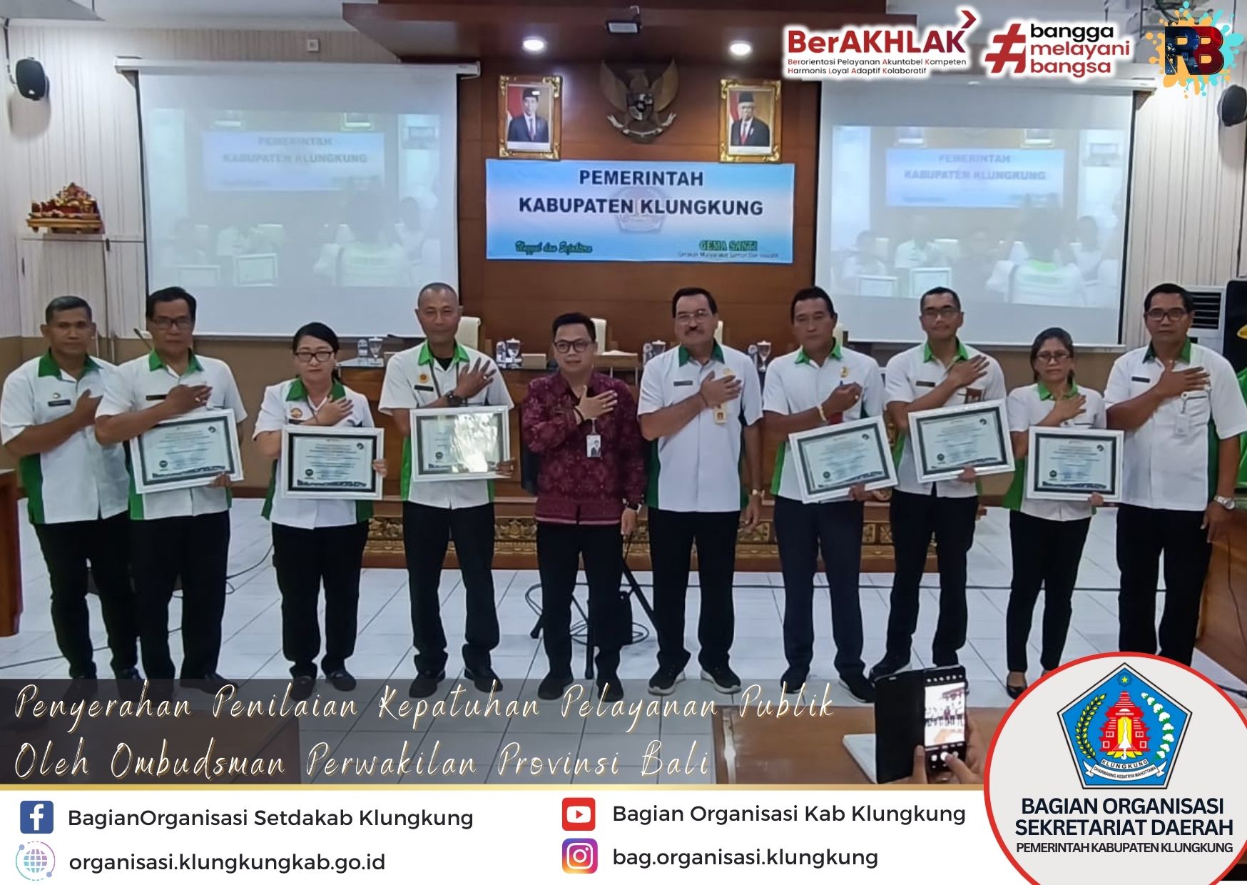 Ombudsman Perwakilan Bali Sosialisasi Kepatuhan Pemenuhan Standar Pelayanan Publik pada Perangkat Daerah Klungkung