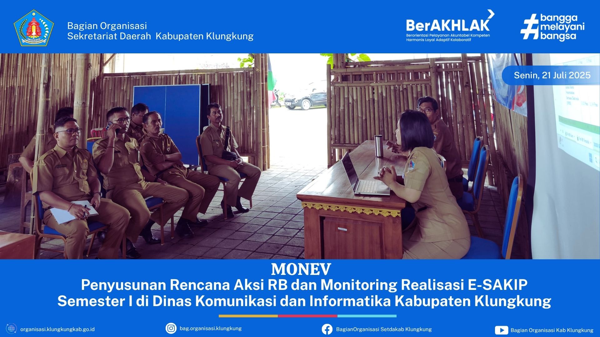 Penyusunan Rencana Aksi RB dan Monitoring Realisasi E-SAKIP Semester I di Dinas Komunikasi dan Informatika Kabupaten Klungkung