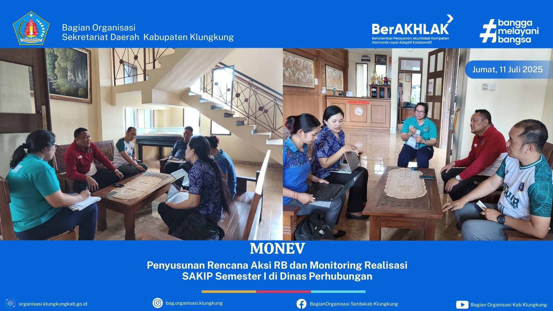 Penyusunan Rencana Aksi RB dan Monitoring Realisasi E-SAKIP Semester I Dinas Perhubungan