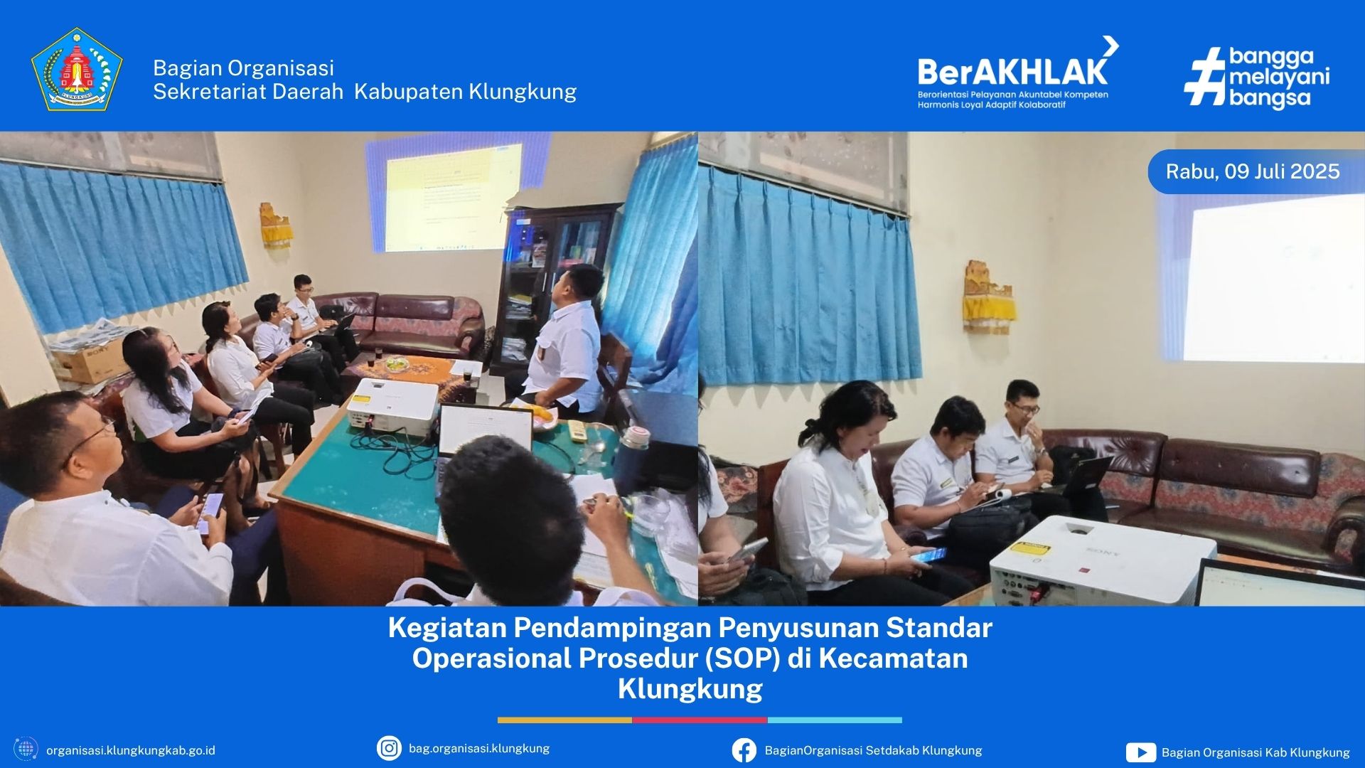 Bagian Organisasi Sekretariat Daerah Kabupaten Klungkung Laksanakan Pendampingan Penyusunan SOP di Kecamatan Klungkung