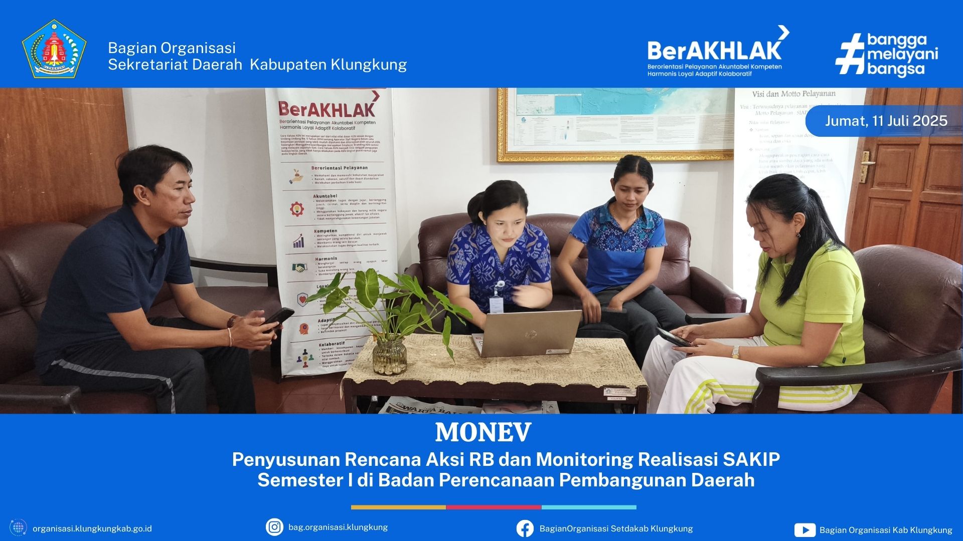Penyusunan Rencana Aksi RB dan Monitoring Realisasi E-SAKIP Semester I Badan Perencanaan Pembangunan Daerah