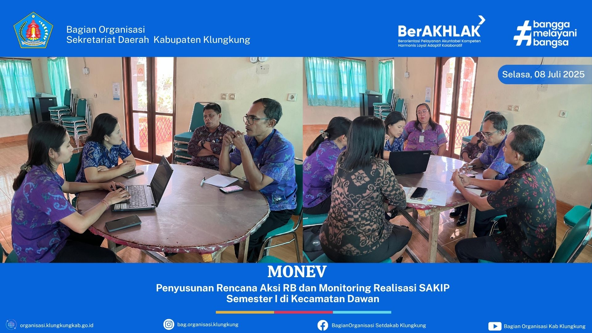 Penyusunan Rencana Aksi RB dan Monitoring Realisasi E-SAKIP Semester I Kecamatan Dawan