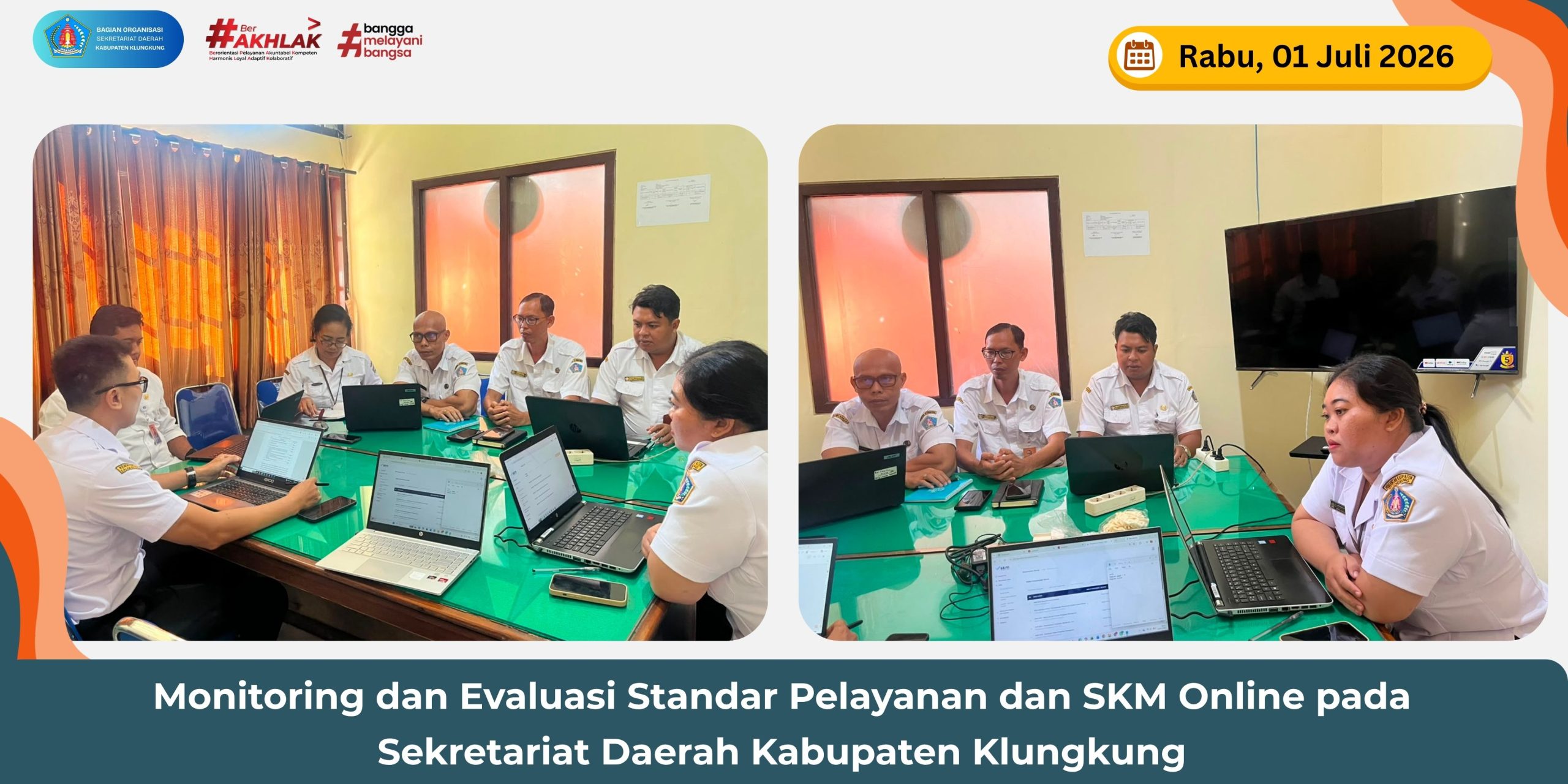 Bagian Organisasi Setda Kabupaten Klungkung melakukan Monev Standar Pelayanan pada Sekretariat Daerah Kabupaten Klungkung
